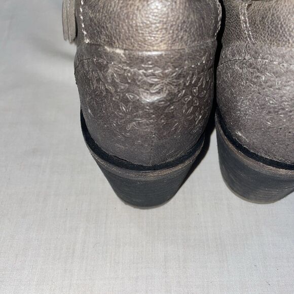 Halsa Michelle Womens Zip Sides Bootine Size 11 M Brown Leather Block Heels - Picture 11 of 12